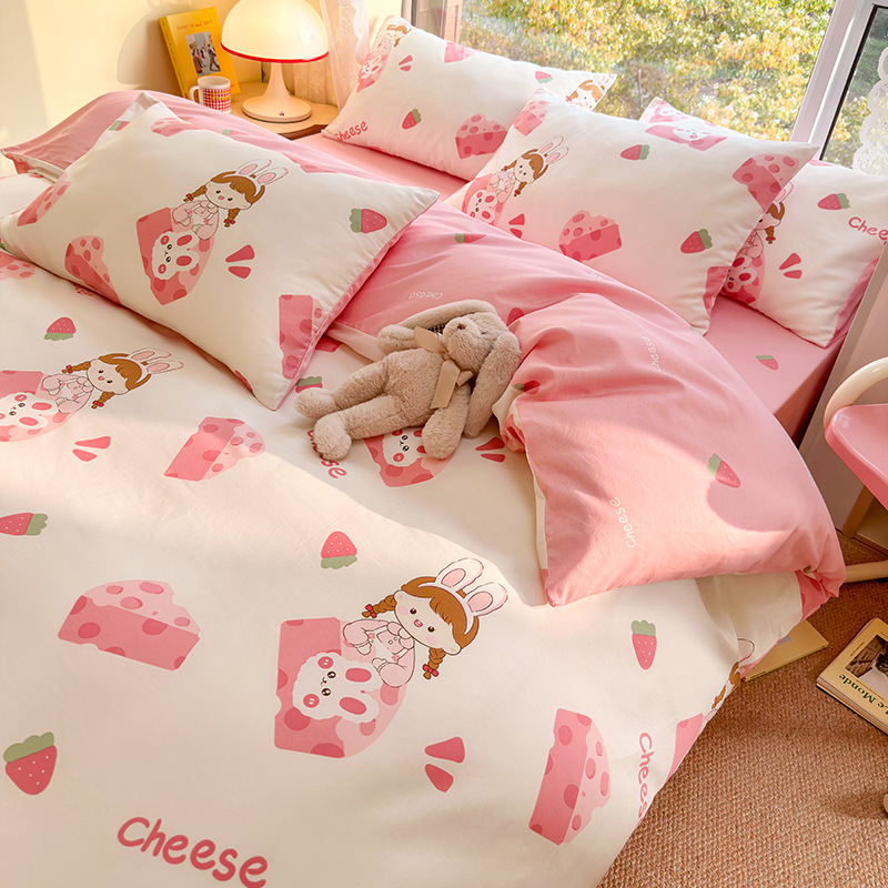 floral quilt cover pure cotton bed sheet quilt cover four piece set  B32