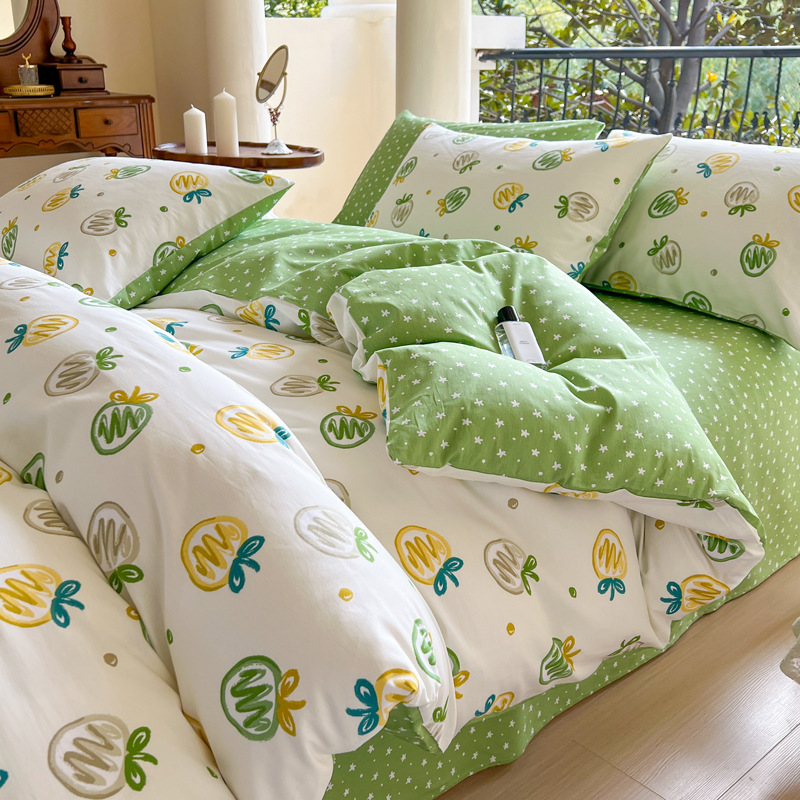 Cotton Four-Piece Set Little pineapple. - Hara House B4 01