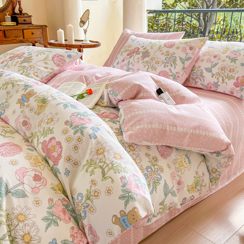 Cotton Four-Piece Set Mary Spring - Big Show Red Free B1 01