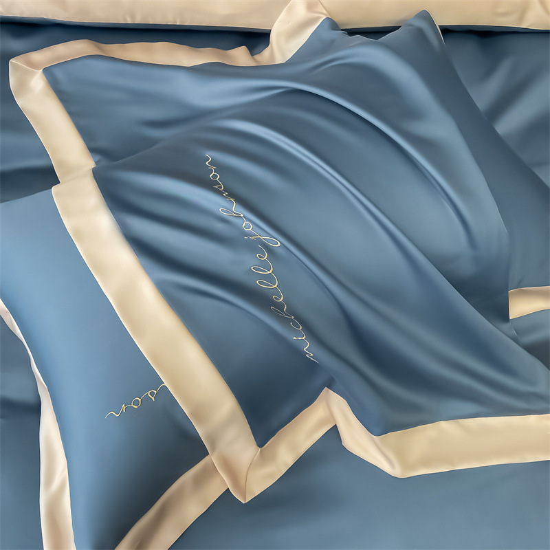 Nordic solid color four-piece washed silk four-piece set B64