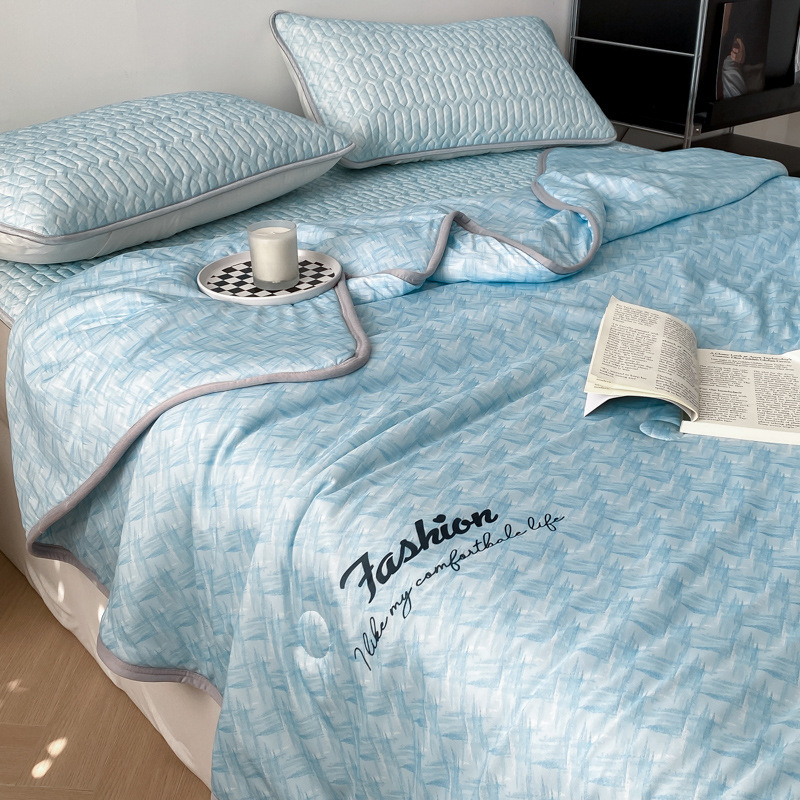 solid color cool silk summer cool quilt four-piece set B83