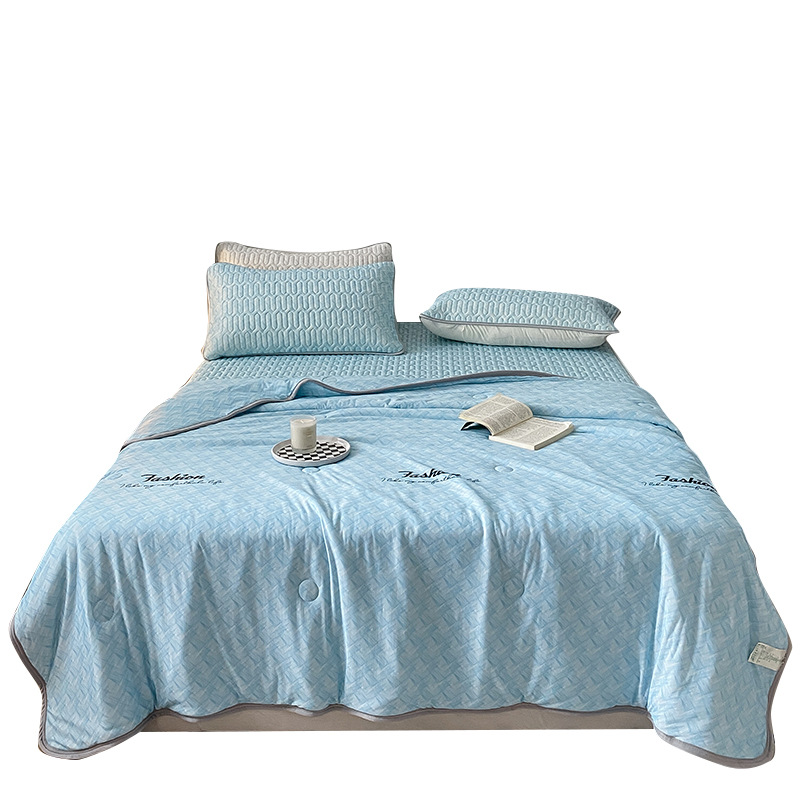solid color cool silk summer cool quilt four-piece set B83