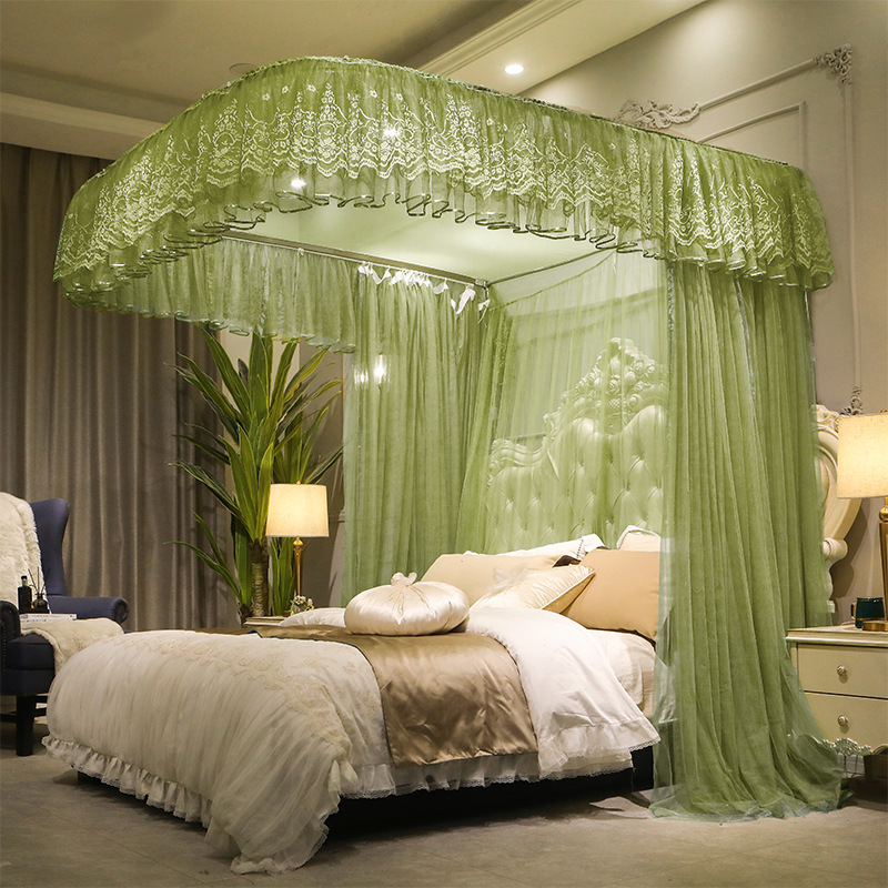 U-shaped track mosquito net lace edge floor-to-ceiling pattern net B118